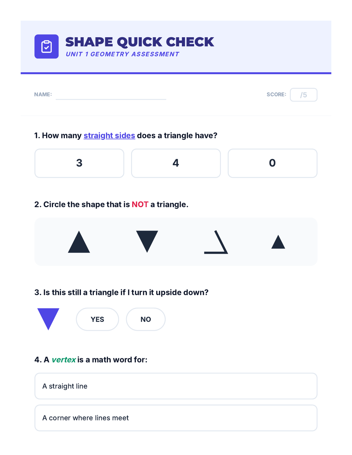 Shape Attributes Quick Check page 1