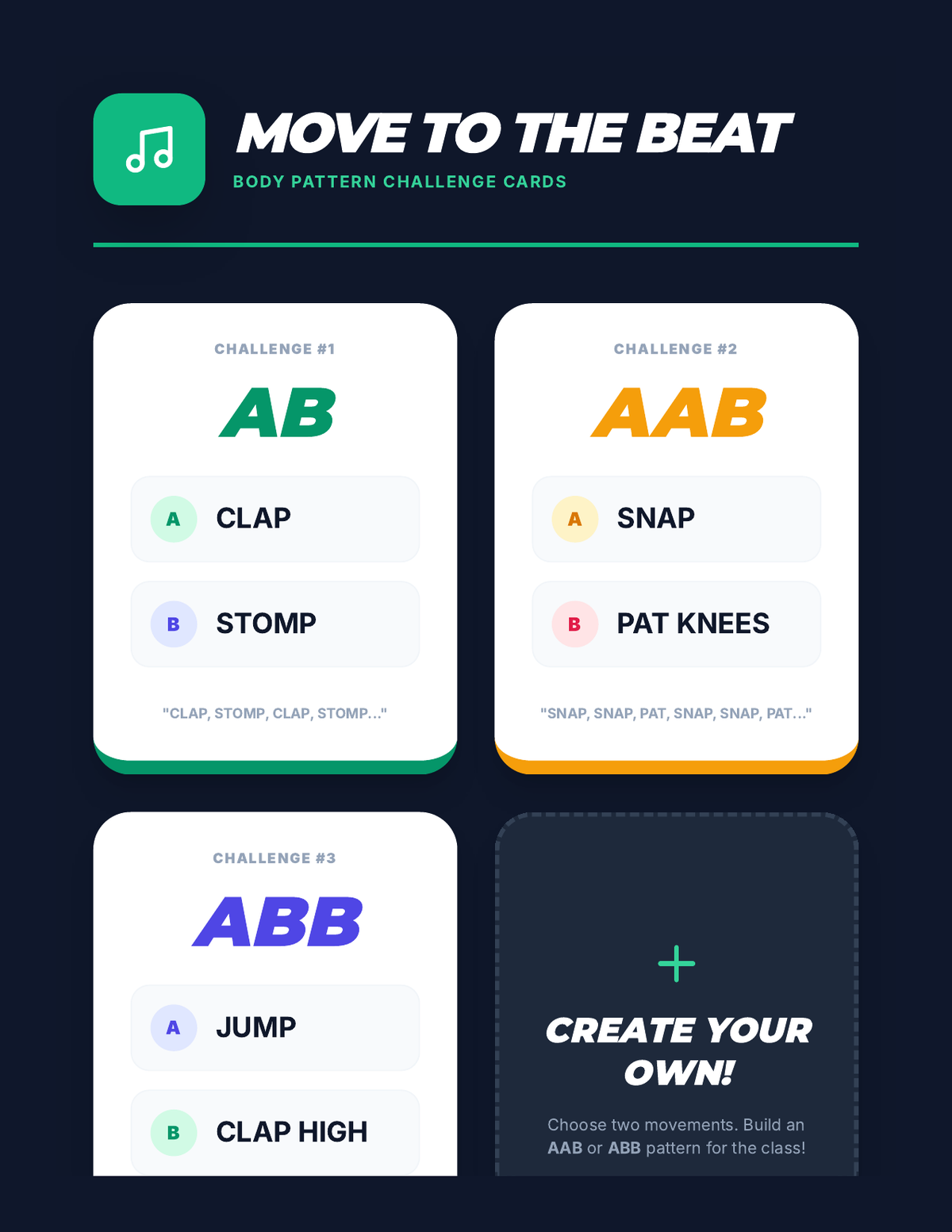Move-to-the-Beat Body Patterns page 1