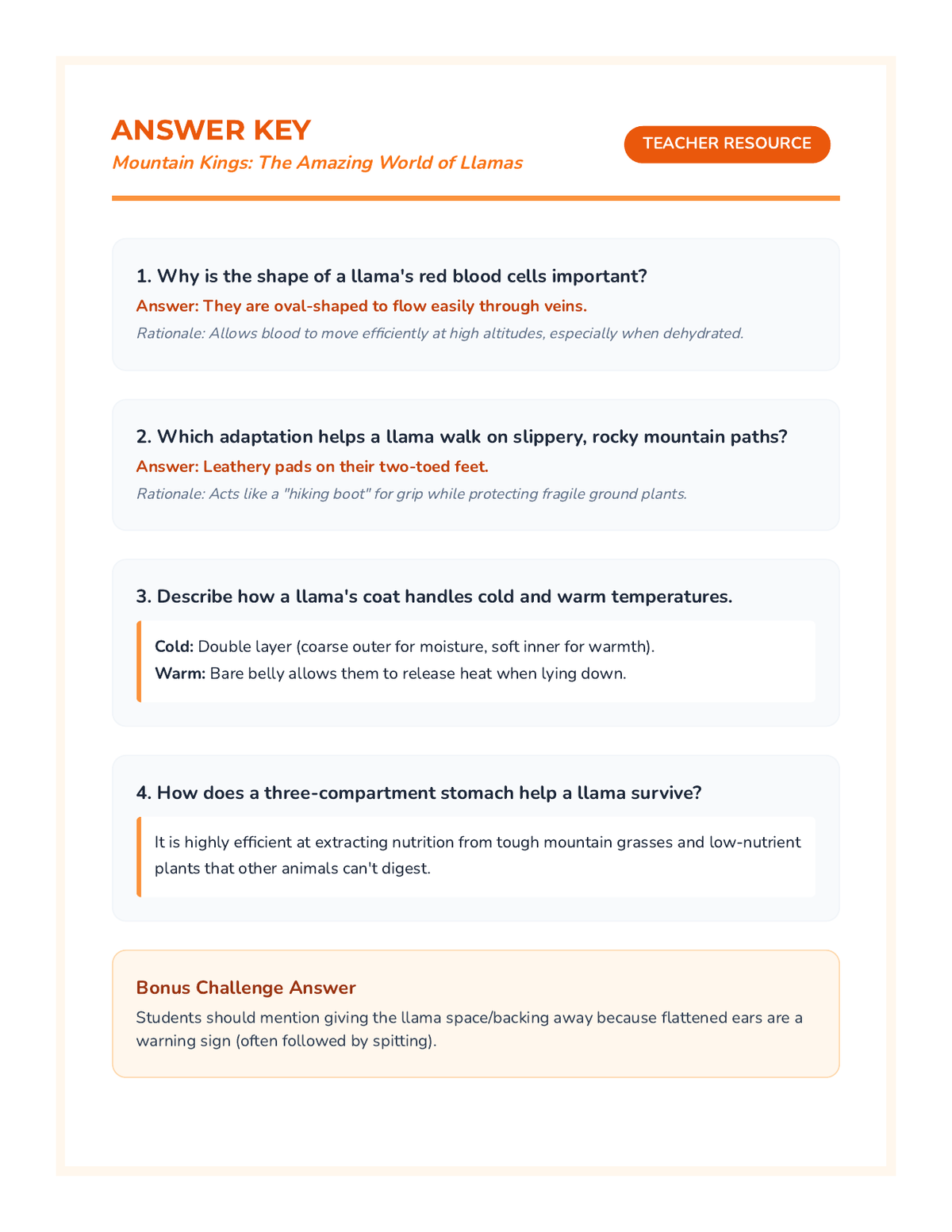 Mountain Kings Answer Key page 1