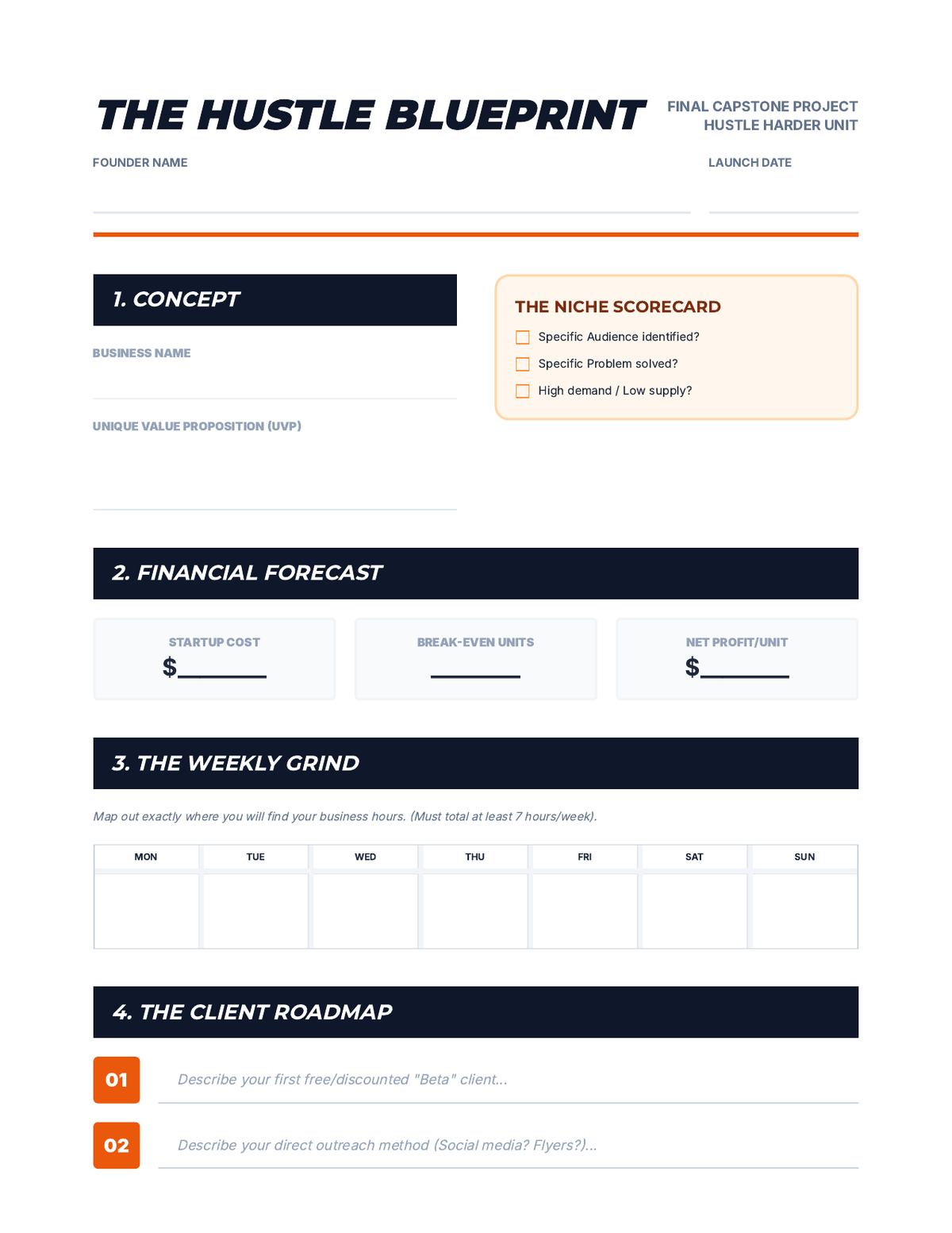 The Hustle Blueprint Final Project page 1