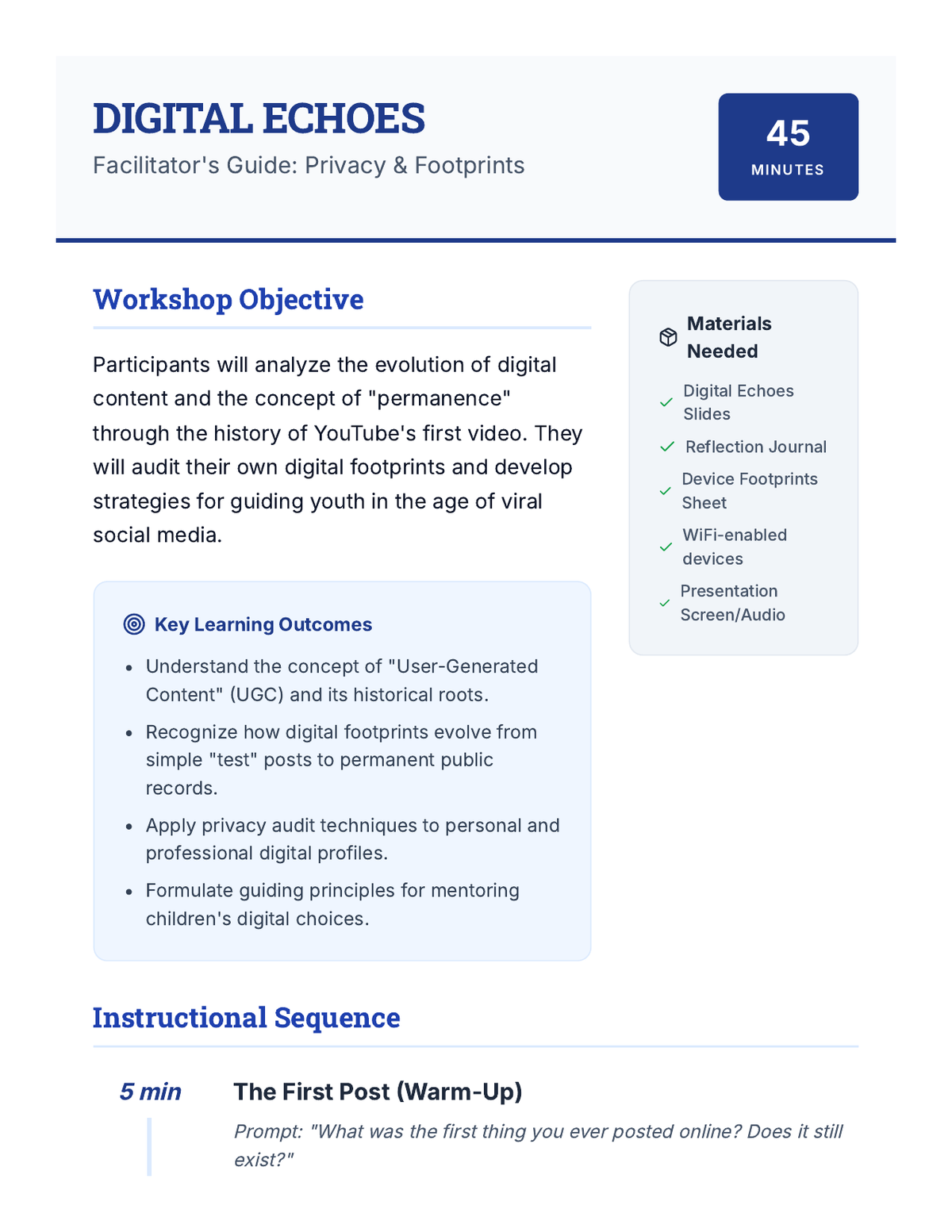 Digital Echoes Lesson Guide page 1