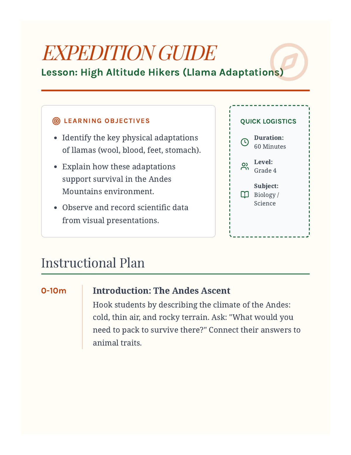 Expedition Guide Teacher Notes page 1
