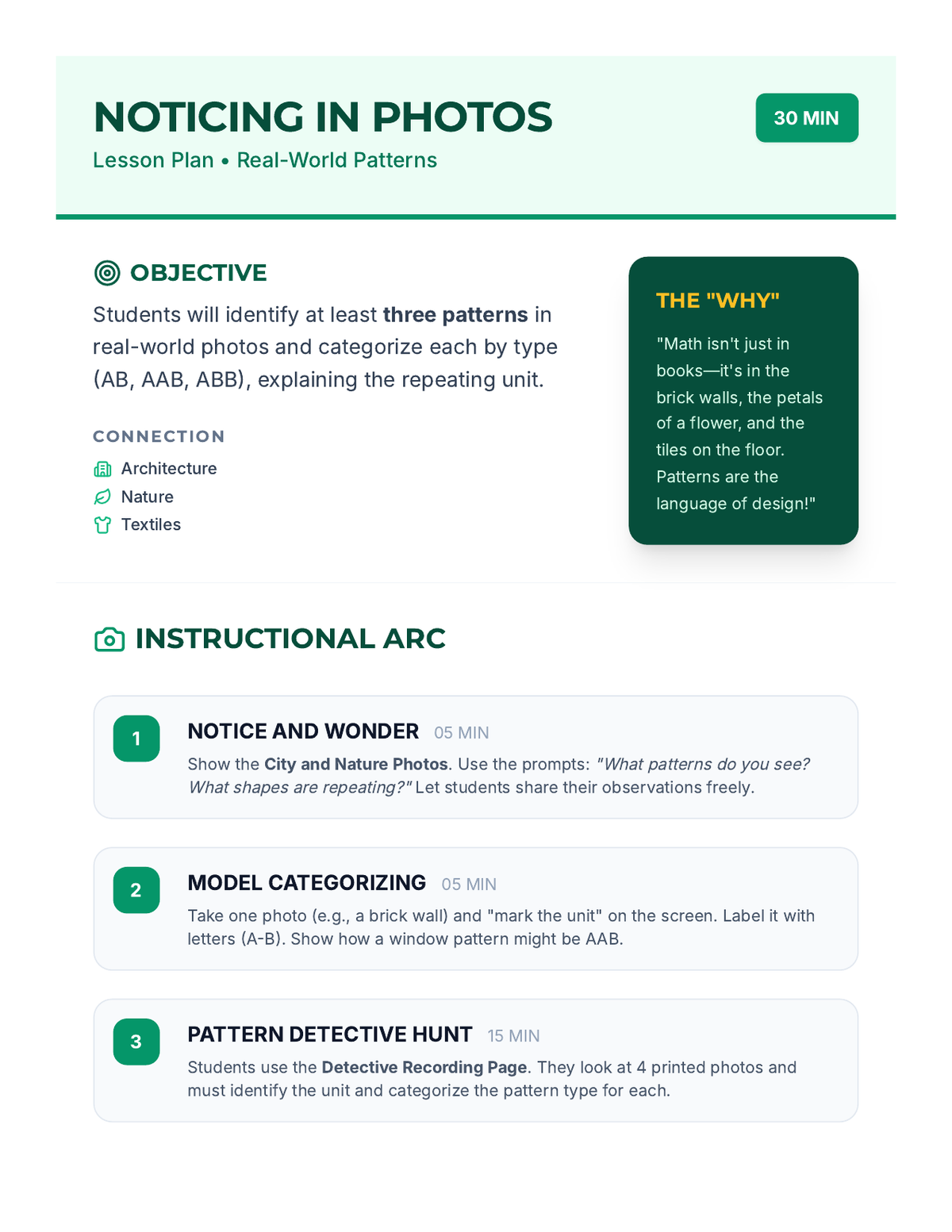 Noticing in Photos Plan page 1