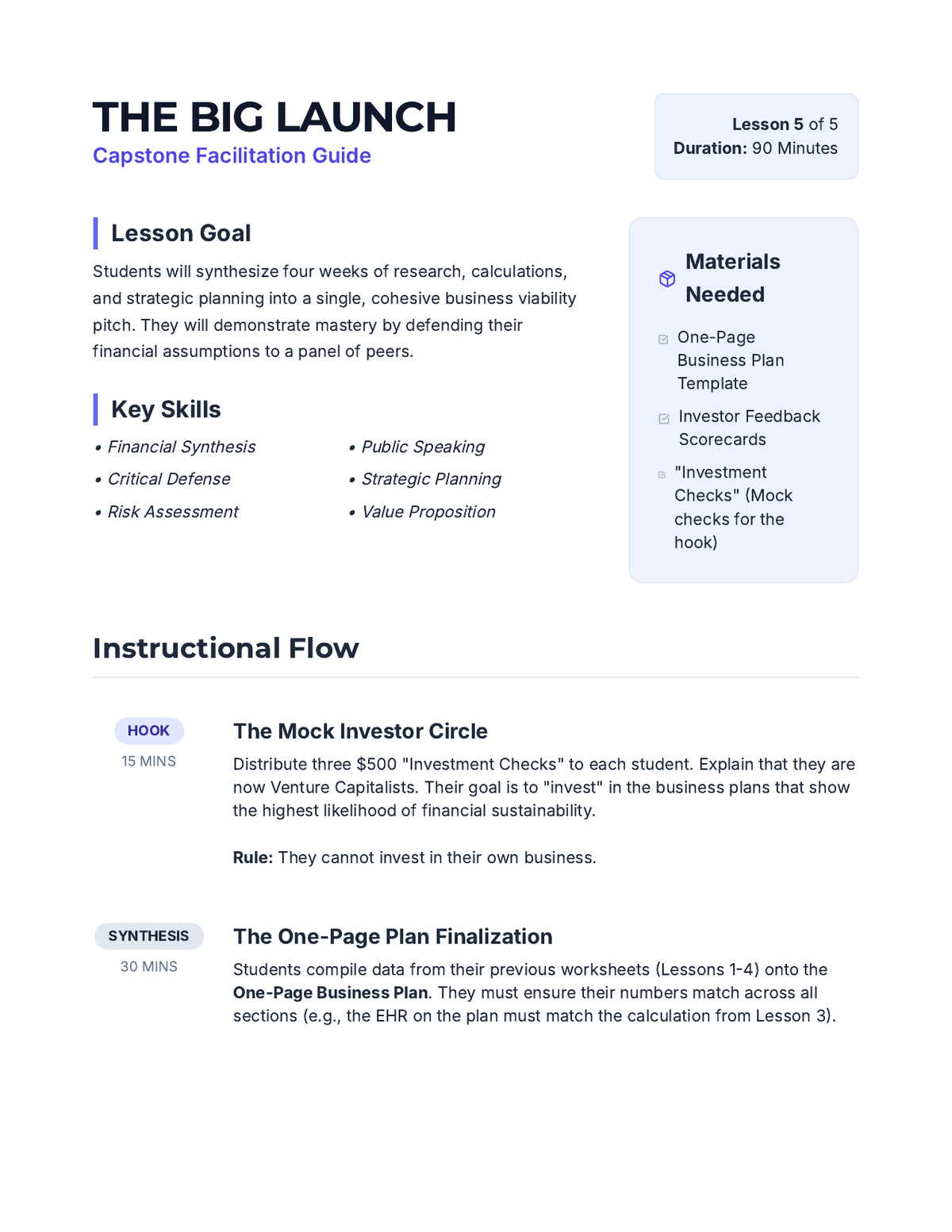Big Launch Teacher Guide page 1
