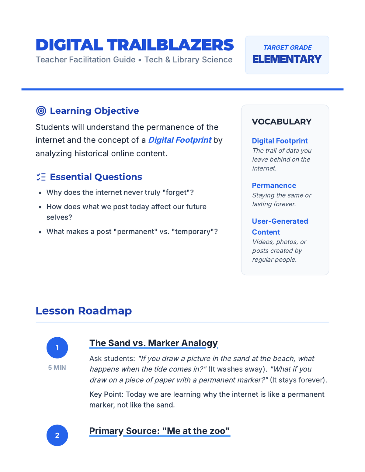 Digital Trailblazers Teacher Guide page 1